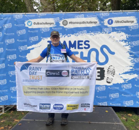 Rainy Day Trust CEO, Bryan Clover completed the gruelling 100km Thames Path Ultra hike in 21 hours and 41 minutes, placing 240th out of more than 500 participants
